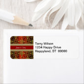 Damask rood goud, gouden keten bruiloft retour adr etiket (Insitu)