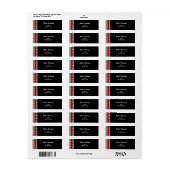 damask rood Terugkeeradreslabel Etiket (Full Sheet)