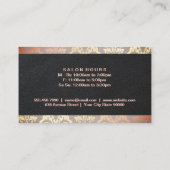 Damask Roos Gold Foil Accent | elegant leder Visitekaartje (Achterkant)