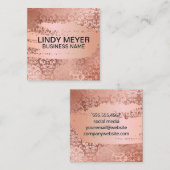 Damask Roos Gold Foil | Roos goudpenseel Vierkante Visitekaartje (Voorkant / Achterkant)