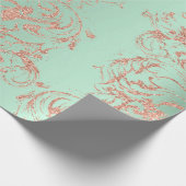 Damask Roos Gold Mint Royal Antonietta Cottage Cadeaupapier (Hoek)