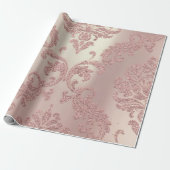 Damask Roos Gold Royal Metallic Parly Cottage Cadeaupapier (Uitgerold)