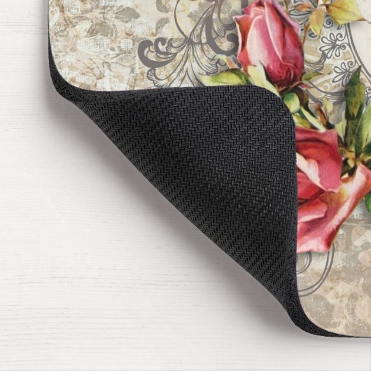  Damask Roos Mousepad Muismat (Hoek)
