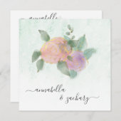 *~* Damask ROOS QR RSVP Glitter - AR12 bruiloft Kaart (Voorkant / Achterkant)