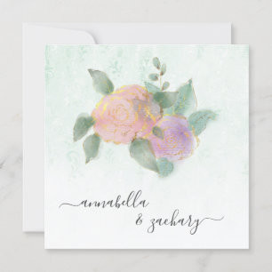 *~* Damask ROOS QR RSVP Glitter - AR12 Wedding Kaart