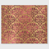 Damask Royal Burgundy Red Maroon Gold Honey Cadeaupapier (Vlak)