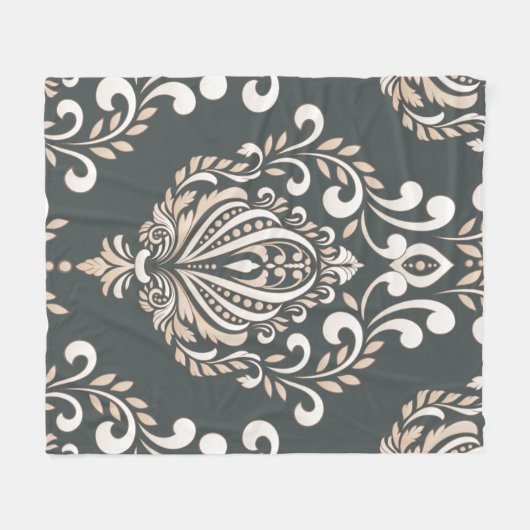 Damask Royal Fleece Blanket (Voorkant (Horizontaal))