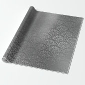 Damask Royal Metallic Silver Gray Grahite Cadeaupapier (Uitgerold)