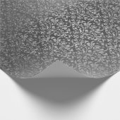 Damask Royal Metallic Silver Gray Grahite Cadeaupapier (Hoek)