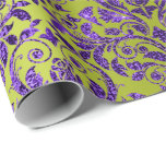 Damask Royal Paars Amethyst Violet Lime Green Cadeaupapier<br><div class="desc">Chic Floral Royal Wrapping Paper Kan een prachtig decor zijn voor veel evenementen zoals bruiloft,  verjaardag,  afstuderen,  nieuw thuis,  bedrijven,  vrijgezellenfeesten,  enzovoortK-ontwerp</div>