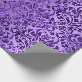 Damask Royal Paars Amethyst Violet Plum Cadeaupapier (Hoek)