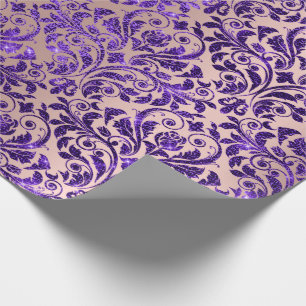 Damask Royal Paars Amethyst Violet Roos Gold Cadeaupapier