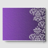 Damask Royal Paars Wedding Guest Book Gastenboek (Achterkant)