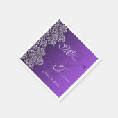 Damask Royal Paars Wedding Paper Napkins Servet (Hoek)