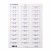 Damask Royal Paars Wedding Return Label (Full Sheet)