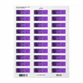 Damask Royal Paars Wedding Return Label (Full Sheet)