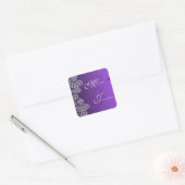 Damask Royal Paars Wedding Sticker (Envelop)