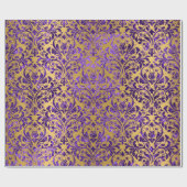 Damask Royal Paarse Amethist Violet Gold Honey Cadeaupapier (Vlak)