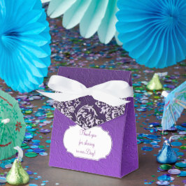 Damask Royal Paarse Favor Box Bedankdoosjes