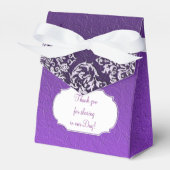 Damask Royal Paarse Favor Box Bedankdoosjes (Voorkant Zijde)