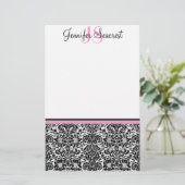 Damask, Roze Briefpapier (Staand voorkant)
