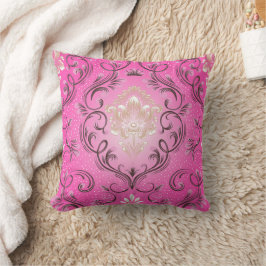 Damask Roze Vierkante Sierkussen