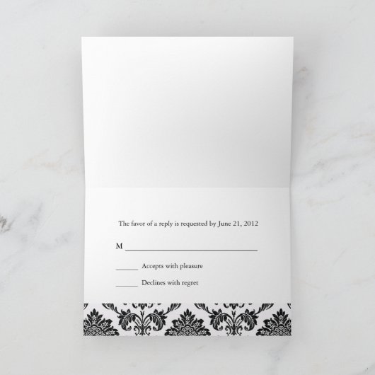 Damask RSVP-kaart (Binnen)