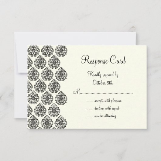 Damask RSVP Kaartje (Voorkant)