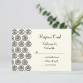 Damask RSVP Kaartje (Staand voorkant)