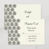 Damask RSVP Kaartje (Voorkant / Achterkant)