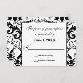 Damask RSVP Wedding Response Request Cards (Voorkant / Achterkant)
