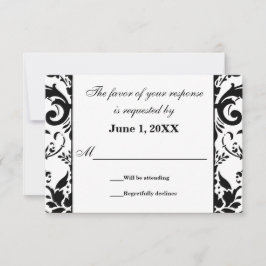 Damask RSVP Wedding Response Request Cards Kaartje