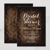 Damask Rustic Bridal Shower-uitnodigingen Kaart (Voorkant / Achterkant)