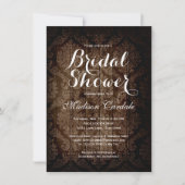 Damask Rustic Bridal Shower-uitnodigingen Kaart (Voorkant)