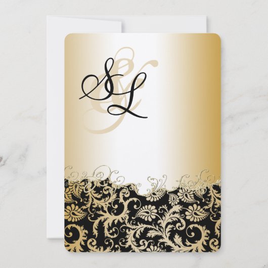  Damask Rustic Brown Paper Kaart (Achterkant)