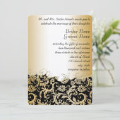  Damask Rustic Brown Paper Kaart (Staand voorkant)