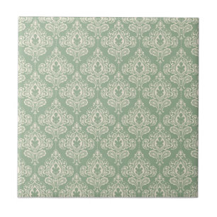 Damask - Sage Green Tegeltje