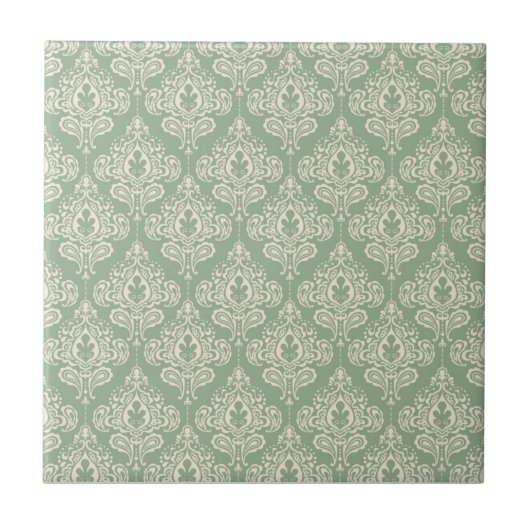  Damask - Sage Green Tegeltje (Voorkant)