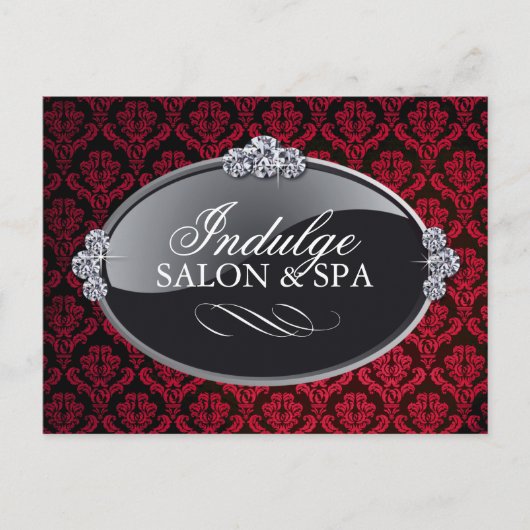 Damask Salon en Spa Briefkaart (Voorkant)