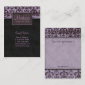 Damask Salon Spa Appointment Card Paars Afsprakenkaartje (Voorkant / Achterkant)