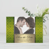Damask Save the Date Foto (Staand voorkant)
