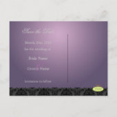 Damask Save the Date Foto briefkaarten, Aankondigingskaart (Achterkant)