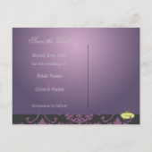 Damask Save the Date Foto briefkaarten, Aankondigingskaart (Achterkant)