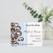 Damask Save the Date - Gepersonaliseerd Aankondigingskaart (Staand voorkant)