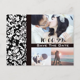 Damask Save the Date JOUW Fotocollage Aankondigingskaart