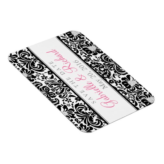 Damask Save the Date Magnet Magneet (Rechterzijde)