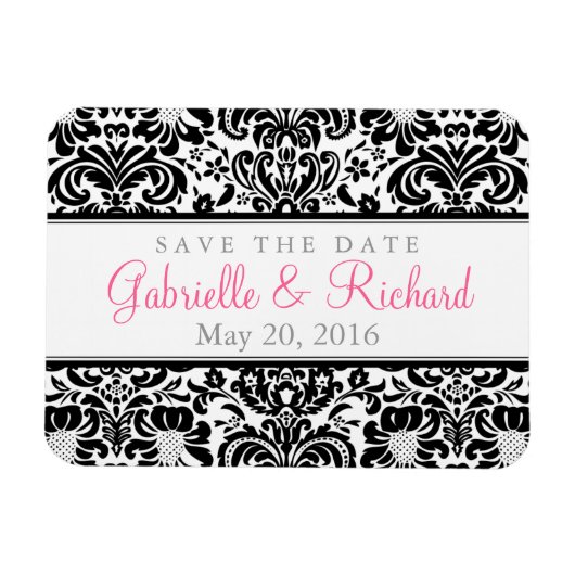 Damask Save the Date Magnet Magneet (Horizontaal)