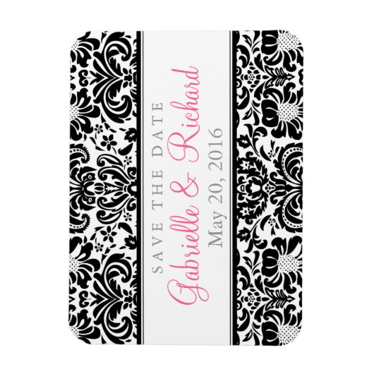 Damask Save the Date Magnet Magneet (Verticaal)