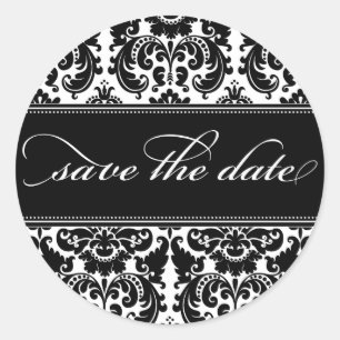 Damask Save the Date Sticker