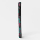 DAMASK schedel hete roze op TEAL Case-Mate iPhone Case (Achterkant/links)